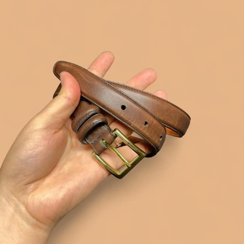 Vintage Coach Leather Belt 34 Brown Brass Buckle 3883 Old Money Preppy